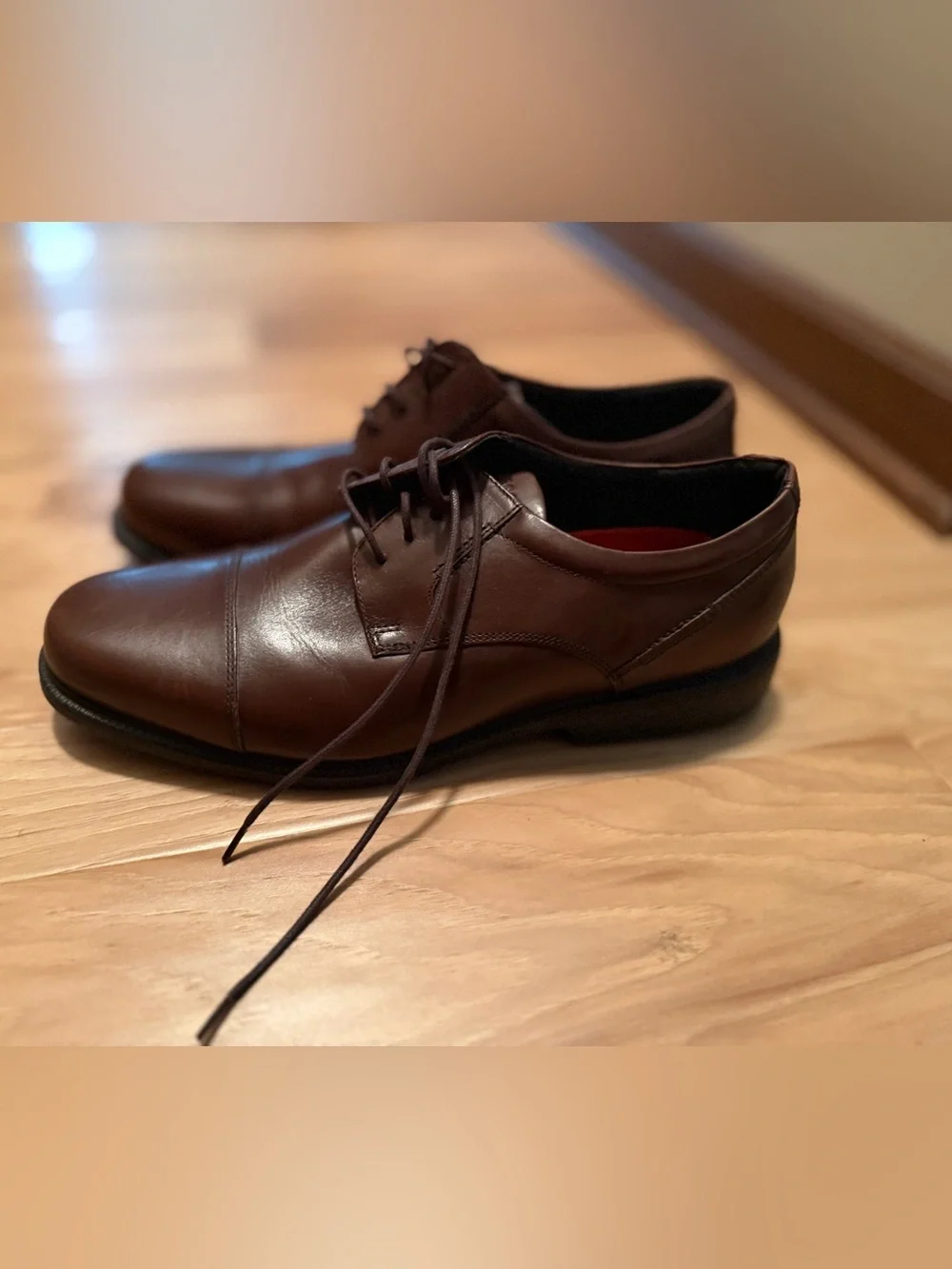 Men's Rockport Style Leader 2 Brown Leather Oxford Dress Shoes
